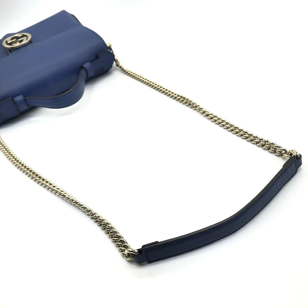Gucci GG Shoulder Bag Interlocking Chain Blue - Picture 9 of 14